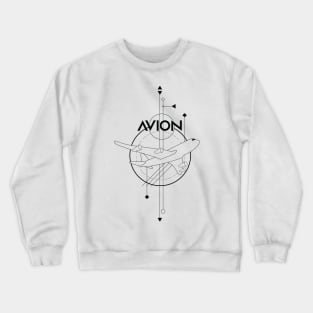 Aviation Aircraft Geometric Plane Crewneck Sweatshirt